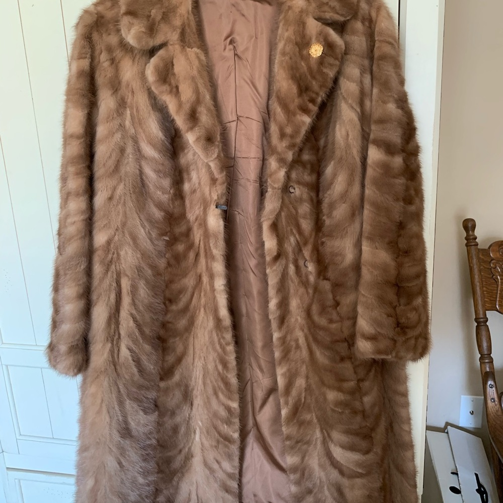 Vintage Long Mink Fur Coat Small from France